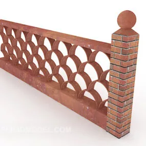 Red Brick Wall Furniture 3d model