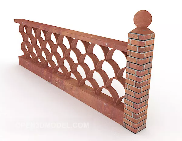 Red Brick Wall Furniture 3d model Red Brick Wall Furniture 3d model