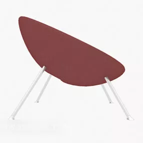 Red Chair Furniture Egg Shaped 3d model