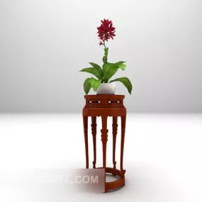 Red Flower Rack Furniture 3d model
