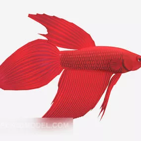 Red Goldfish Animal 3d model