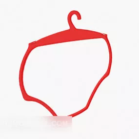 Red plastic Hanger 3d model