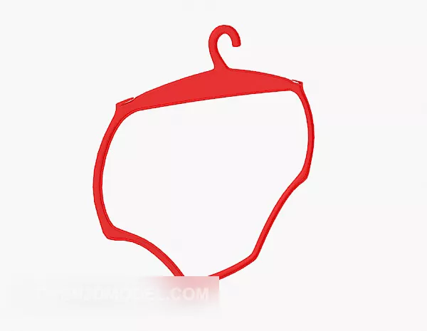 Red plastic Hanger 3d model Red plastic Hanger 3d model