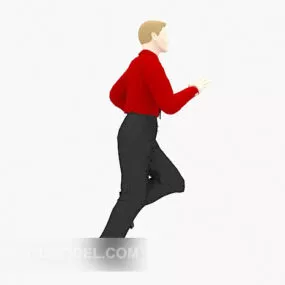 Red Shirt Men Character 3d model
