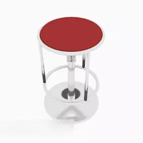 Red Modern Stool Steel Legs 3d model