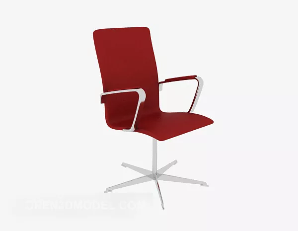 Red Fabric Office Staff Chair 3d model Red Fabric Office Staff Chair 3d model
