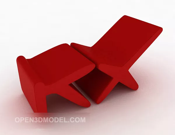 Red Lounge Chair Furniture 3d model Red Lounge Chair Furniture 3d model