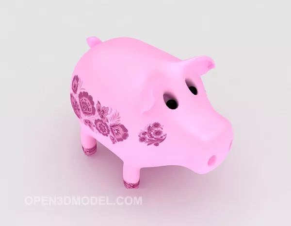 Red Pig Piggy Bank 3d model Red Pig Piggy Bank 3d model