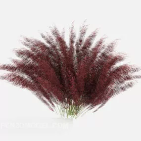 Red Plant Bush 3d model