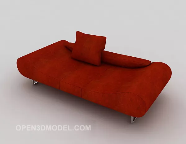 Red Leather Recliner Sofa 3d model Red Leather Recliner Sofa 3d model