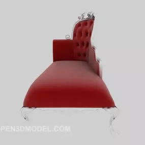 Red Sofa Lounge Style 3d model