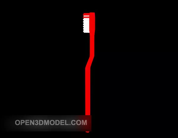 Red Toothbrush 3d model Red Toothbrush 3d model