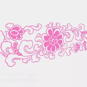 Red Wall Painted Pattern 3d model
