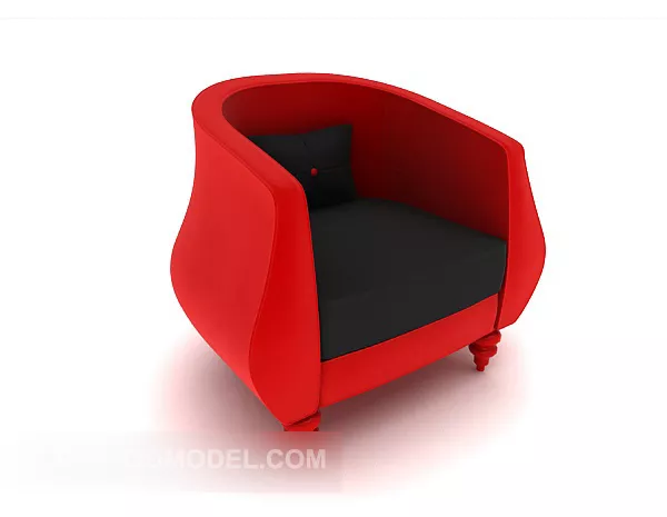 Red And Black Single Sofa 3d model Red And Black Single Sofa 3d model