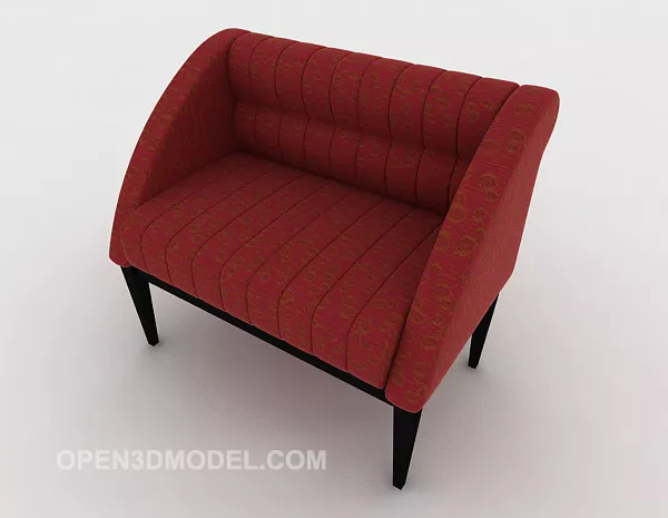 Red Casual Single Sofa 3d model Red Casual Single Sofa 3d model