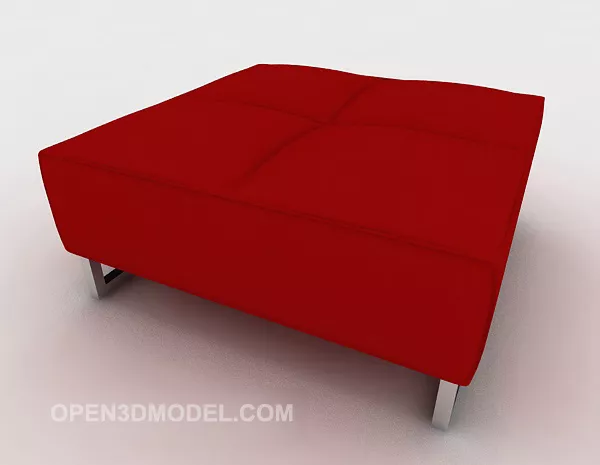 Red Casual Fabric Sofa Stool 3d model Red Casual Fabric Sofa Stool 3d model