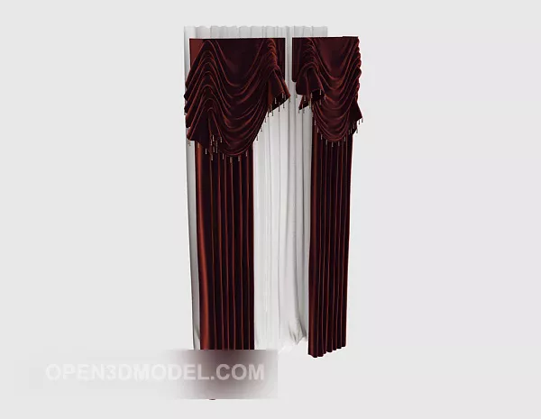 Red Fabric Curtain 3d model Red Fabric Curtain 3d model