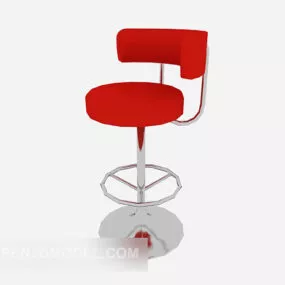 Casual Bar Chair Red Color 3d model