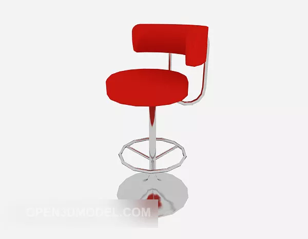 Casual Bar Chair Red Color 3d model Casual Bar Chair Red Color 3d model
