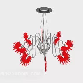 Red Fashion Stylized Chandelier 3d model