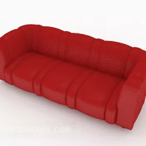 Red Generous Sofa Design 3d model
