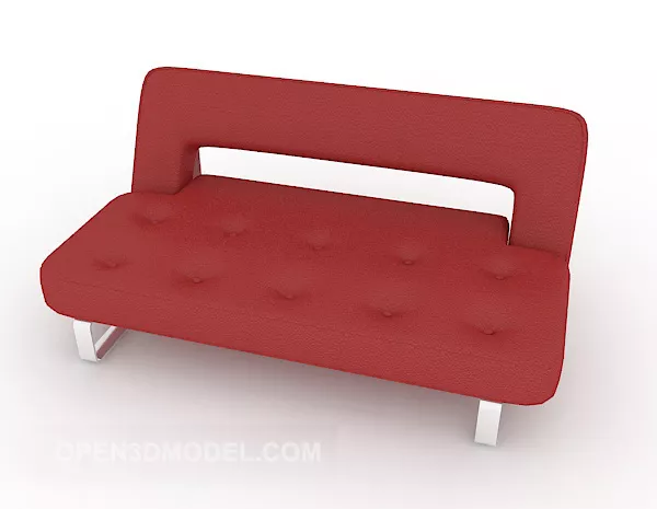 Red Fabric Home Simple Sofa 3d model Red Fabric Home Simple Sofa 3d model