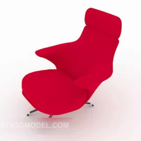 Red Home Single Sofa Furniture 3d model
