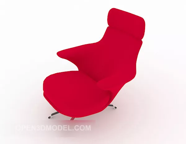 Red Home Single Sofa Furniture 3d model Red Home Single Sofa Furniture 3d model