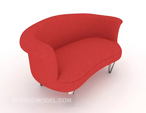 Red Home Sofa 3d model Red Home Sofa 3d model