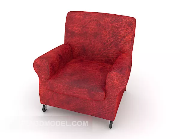 Red Leather Sofa Chair 3d model Red Leather Sofa Chair 3d model