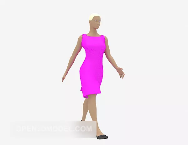 Lowpoly Long Skirt Lady Character 3d model Lowpoly Long Skirt Lady Character 3d model