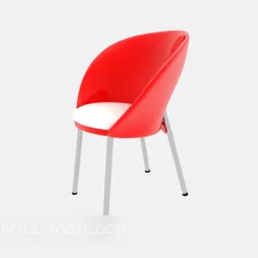 Red Restaurant Lounge Chair 3d model