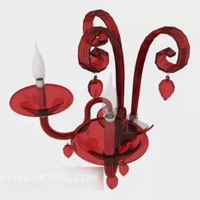 Red Metal Wall Lamp 3d model