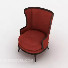 Red Minimalist European Sofa 3d model