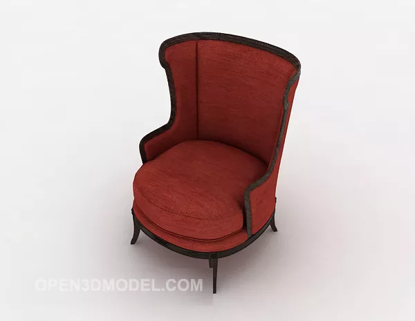 Red Minimalist European Sofa 3d model Red Minimalist European Sofa 3d model