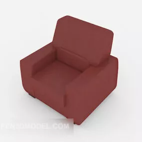 Red Modern Simple Single Sofa 3d model
