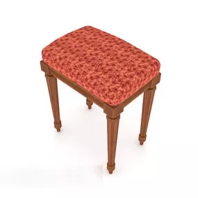 Red Patterned Stool 3d model