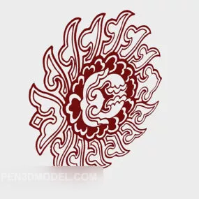 Red Patternwall Painted 3d model