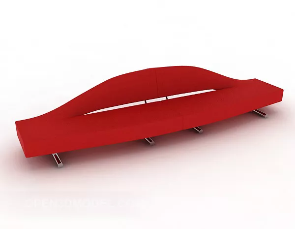 Red Personality Multi-seaters Sofa 3d model Red Personality Multi-seaters Sofa 3d model