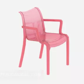 Red Plastic Lounge Chair 3d model