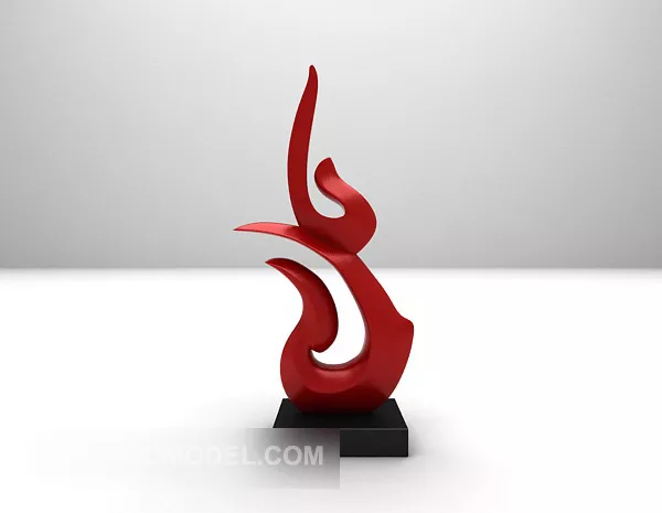 Red Abstract Sculpture Set-up Furniture 3d model Red Abstract Sculpture Set-up Furniture 3d model