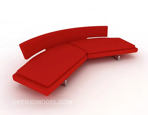 Red Simple Generous Sofa 3d model Red Simple Generous Sofa 3d model