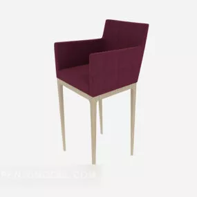 Red Simple High Chair 3d model