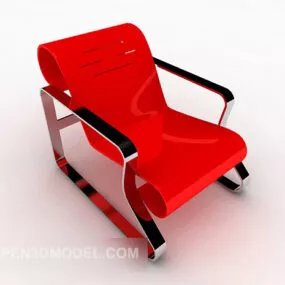 Red Simple Lounge Chair Furniture 3d model