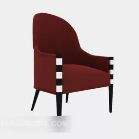 Red Simple Single Sofa 3d model