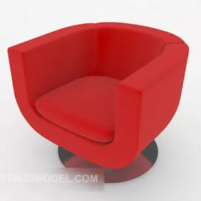 Restaurant Red Single Sofa 3d model