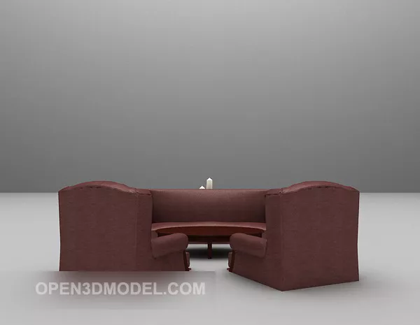 Red Sofa Table Decorative V1 3d model Red Sofa Table Decorative V1 3d model