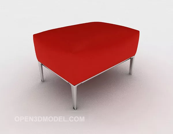 Red Sofa Stool Fabirc 3d model Red Sofa Stool Fabirc 3d model