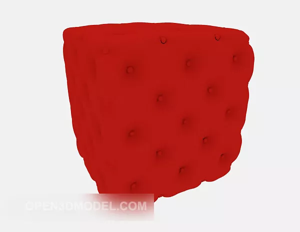 Red Soft Stool Furniture 3d model Red Soft Stool Furniture 3d model