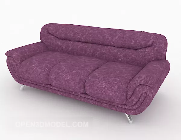 Red Three-person Sofa 3d model Red Three-person Sofa 3d model
